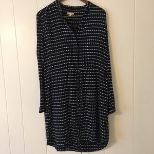 Gap Women's Tear Drop Navy Blue Shirt Dress. Sz Lg